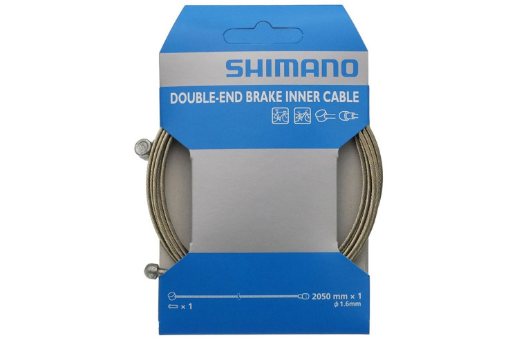 Shimano Трос тормозной 1.6x2050мм, наконечники с двух сторон (10шт) серебристый