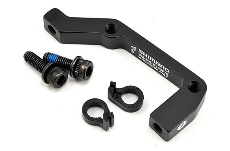 Shimano R180P/S, адаптер диск. тормоза, болт (2шт), стоп. кольца (2шт) (2019) черный Нет в комплекте